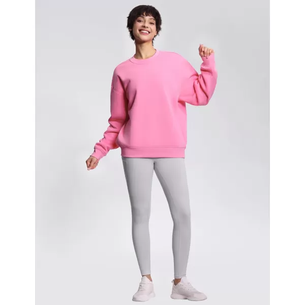 THE GYM PEOPLE Womens Soft Oversized Sweatshirt Crewneck Loose fit Lightweight Pullover TopsWatermelon Pink