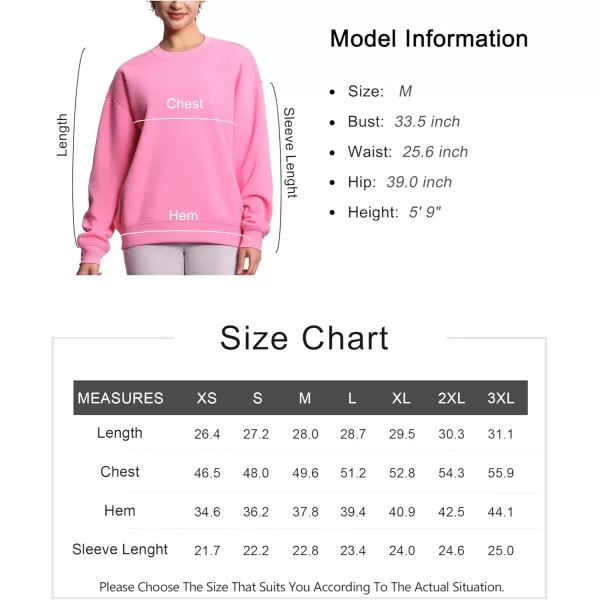 THE GYM PEOPLE Womens Soft Oversized Sweatshirt Crewneck Loose fit Lightweight Pullover TopsWatermelon Pink