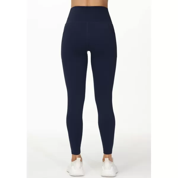 THE GYM PEOPLE Womens V Cross Waist Workout Leggings Tummy Control Running Yoga Pants with PocketsBlue