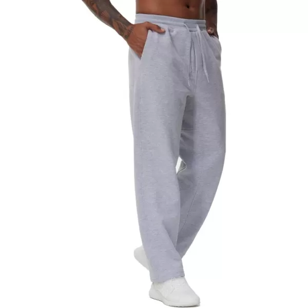 THE GYM PEOPLE Mens Baggy Fleece Workout Sweatpants with Pockets Drawstring Lounge Athletic Running PantsGrey