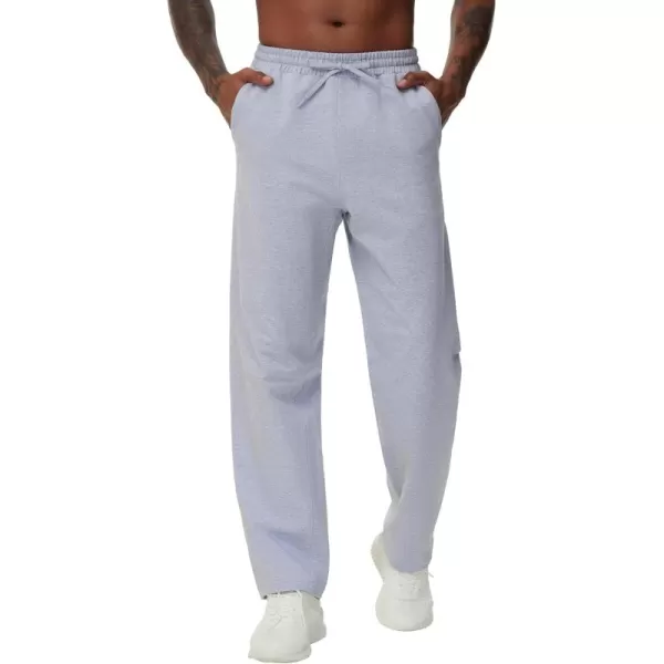 THE GYM PEOPLE Mens Baggy Sweatpants Lightweight Lounge Open Bottom Athletic Workout Pants with PocketsGrey