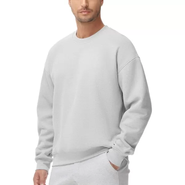 THE GYM PEOPLE Mens Crewneck Loose fit Sweatshirt Lightweight Soft Basic Pullover TopsLight Grey