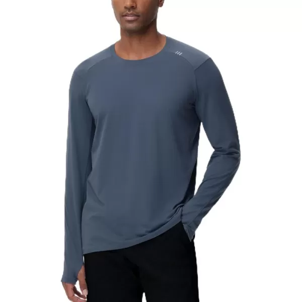 THE GYM PEOPLE Mens Long Sleeve Workout Shirts Moisture Wicking Athletic Running Tee Tops with Thumb HolesCharcoal Grey