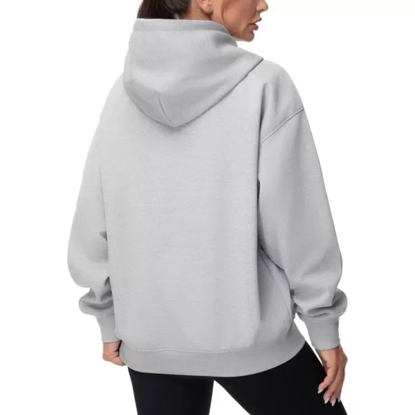 THE GYM PEOPLE Womens Oversized Hoodie Lightweight Soft Drawstring Pullover Sweatshirt with PocketsLight Grey