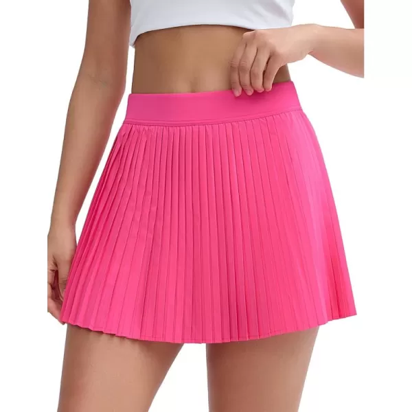 THE GYM PEOPLE Womens Pleated Tennis Skirts Lightweight Workout Golf Skorts Built in Shorts with PocketsBright Pink