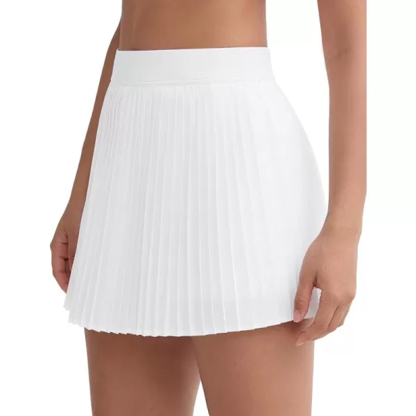 THE GYM PEOPLE Womens Pleated Tennis Skirts Lightweight Workout Golf Skorts Built in Shorts with PocketsWhite