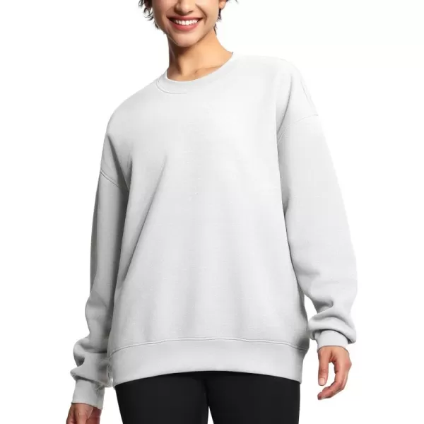 THE GYM PEOPLE Womens Soft Oversized Sweatshirt Crewneck Loose fit Lightweight Pullover TopsLight Grey