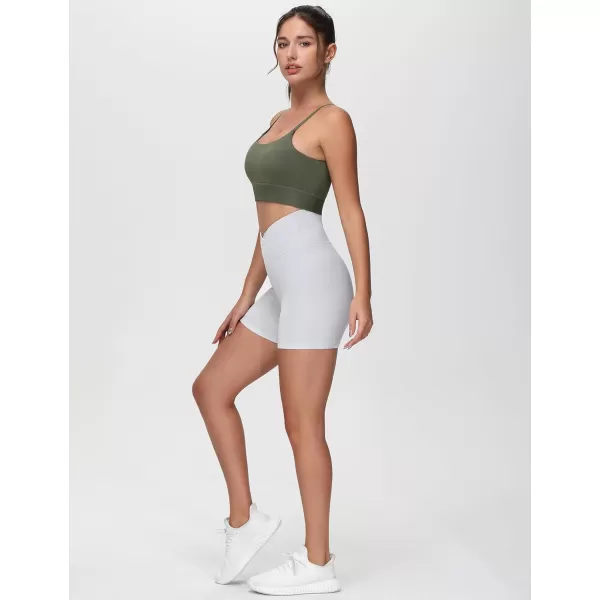 imageTHE GYM PEOPLE Womens Adjustable Longline Sports Bras Scoop Neck Padded Wireless Workout Yoga TopsBean Brown