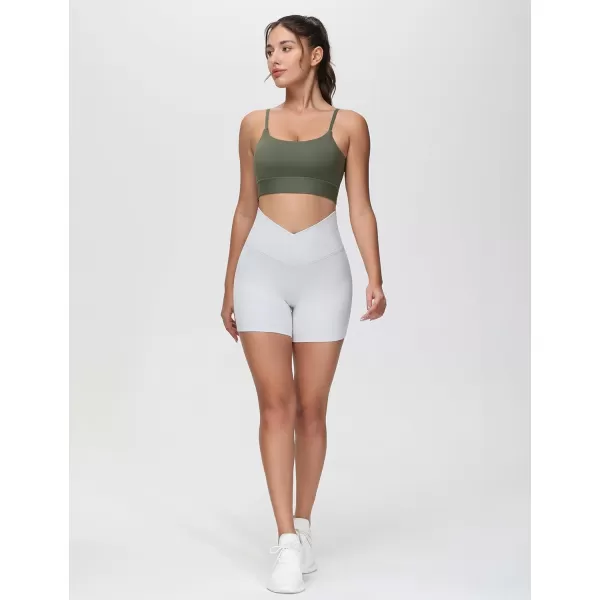 imageTHE GYM PEOPLE Womens Adjustable Longline Sports Bras Scoop Neck Padded Wireless Workout Yoga TopsBean Brown