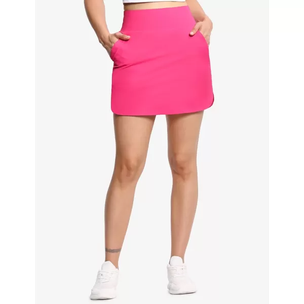 imageTHE GYM PEOPLE Womens Golf Skort Tennis High Waist Lightweight Athletic Casual Skirts Builtin Shorts with 4 PocketsBright Pink