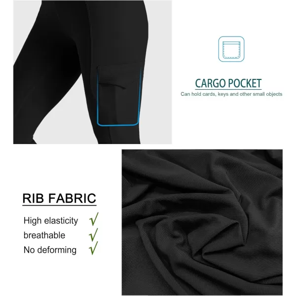 imageTHE GYM PEOPLE Womens High Waist Yoga Pants with Pocket Tummy Control Hiking Leggings for Workout Running Black Large