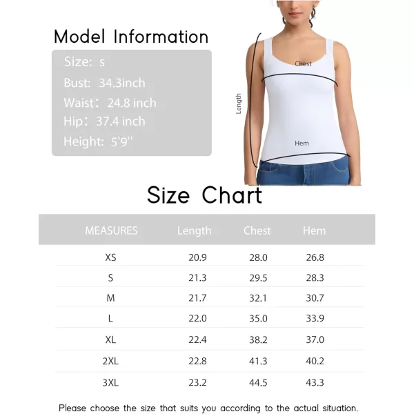 imageTHE GYM PEOPLE Womens Scoop Neck Workout Tank Tops Cute Double Layer Basic Sleeveless Slim fit ShirtsWhite