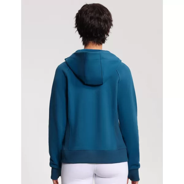 imageTHE GYM PEOPLE Womens Zip Up Hoodies Fleece Workout Jackets Sweatshirts with Pockets Thumb HoleDark Blue Green