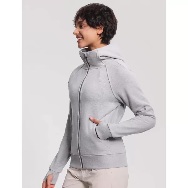 imageTHE GYM PEOPLE Womens Zip Up Hoodies Fleece Workout Jackets Sweatshirts with Pockets Thumb HoleGrey