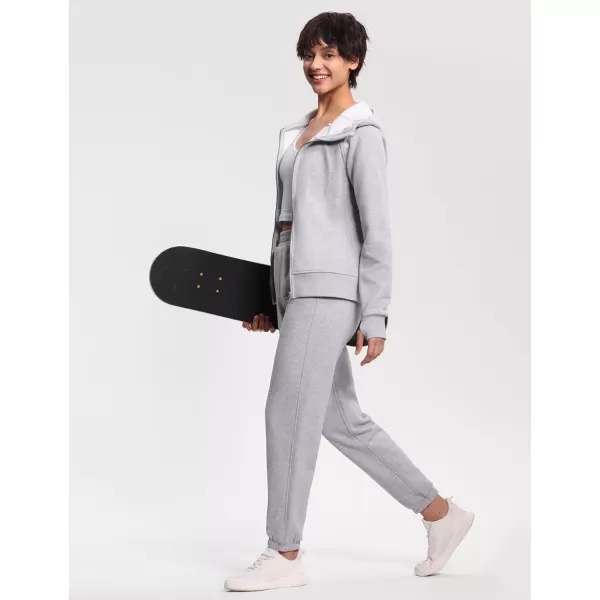 imageTHE GYM PEOPLE Womens Zip Up Hoodies Fleece Workout Jackets Sweatshirts with Pockets Thumb HoleGrey