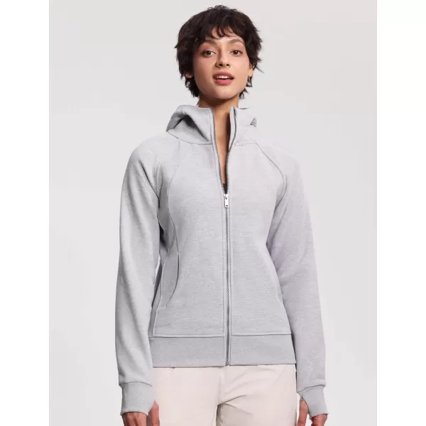imageTHE GYM PEOPLE Womens Zip Up Hoodies Fleece Workout Jackets Sweatshirts with Pockets Thumb HoleGrey