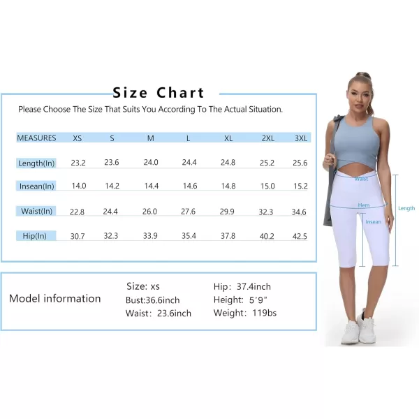 imageWomens Knee Length Workout Capris Leggings Cross Waisted Lounge Yoga Pants with Pockets White