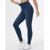 imageTHE GYM PEOPLE Womens High Waisted Jeggings Pants Stretchy Tummy Control Skinny Jean Leggings with PocketsDark Blue