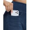 imageTHE GYM PEOPLE Womens High Waisted Jeggings Pants Stretchy Tummy Control Skinny Jean Leggings with PocketsDark Blue