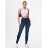 imageTHE GYM PEOPLE Womens High Waisted Jeggings Pants Stretchy Tummy Control Skinny Jean Leggings with PocketsDark Blue