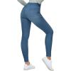 imageTHE GYM PEOPLE Womens High Waisted Jeggings Pants Stretchy Tummy Control Skinny Jean Leggings with PocketsDenim Blue