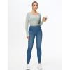 imageTHE GYM PEOPLE Womens High Waisted Jeggings Pants Stretchy Tummy Control Skinny Jean Leggings with PocketsDenim Blue
