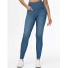 imageTHE GYM PEOPLE Womens High Waisted Jeggings Pants Stretchy Tummy Control Skinny Jean Leggings with PocketsDenim Blue