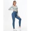 imageTHE GYM PEOPLE Womens High Waisted Jeggings Pants Stretchy Tummy Control Skinny Jean Leggings with PocketsDenim Blue