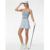 imageTHE GYM PEOPLE Womens Drawstring High Waist Golf Skorts Athletic Tennis Skirts Builtin Shorts with PocketsLight Blue Heather