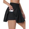 imageTHE GYM PEOPLE Womens Flowy Tennis Skorts High Waisted Pleated Athletic Golf Skirts Builtin Shorts with PocketsBlack