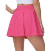 imageTHE GYM PEOPLE Womens Flowy Tennis Skorts High Waisted Pleated Athletic Golf Skirts Builtin Shorts with PocketsBright Pink