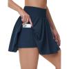 imageTHE GYM PEOPLE Womens Flowy Tennis Skorts High Waisted Pleated Athletic Golf Skirts Builtin Shorts with PocketsBlue