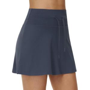 imageTHE GYM PEOPLE Womens Drawstring High Waist Golf Skorts Athletic Tennis Skirts Builtin Shorts with PocketsCharcoal Grey