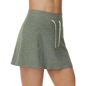imageTHE GYM PEOPLE Womens Drawstring High Waist Golf Skorts Athletic Tennis Skirts Builtin Shorts with PocketsGrey Green Heather