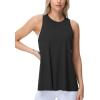 imageTHE GYM PEOPLE Womens Crew Neck Workout Tank Tops Loose Fit Sleeveless Athletic Yoga Running ShirtsBlack