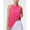 imageTHE GYM PEOPLE Womens Crew Neck Workout Tank Tops Loose Fit Sleeveless Athletic Yoga Running ShirtsBright Pink