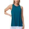 imageTHE GYM PEOPLE Womens Crew Neck Workout Tank Tops Loose Fit Sleeveless Athletic Yoga Running ShirtsDark Blue Green