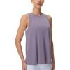 imageTHE GYM PEOPLE Womens Crew Neck Workout Tank Tops Loose Fit Sleeveless Athletic Yoga Running ShirtsGrey Purple