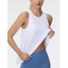imageTHE GYM PEOPLE Womens Crew Neck Workout Tank Tops Loose Fit Sleeveless Athletic Yoga Running ShirtsWhite