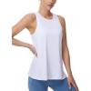 imageTHE GYM PEOPLE Womens Crew Neck Workout Tank Tops Loose Fit Sleeveless Athletic Yoga Running ShirtsWhite