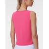 imageTHE GYM PEOPLE Womens Workout Crop Tank Tops Sleeveless Cross Hem Loose Fit Athletic Yoga ShirtsBright Pink