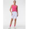 imageTHE GYM PEOPLE Womens Workout Crop Tank Tops Sleeveless Cross Hem Loose Fit Athletic Yoga ShirtsBright Pink