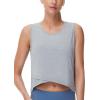 imageTHE GYM PEOPLE Womens Workout Crop Tank Tops Sleeveless Cross Hem Loose Fit Athletic Yoga ShirtsHeather Grey