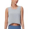 imageTHE GYM PEOPLE Womens Workout Crop Tank Tops Sleeveless Cross Hem Loose Fit Athletic Yoga ShirtsHeather Grey