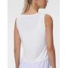 imageTHE GYM PEOPLE Womens Workout Crop Tank Tops Sleeveless Cross Hem Loose Fit Athletic Yoga ShirtsWhite