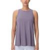 imageTHE GYM PEOPLE Womens Crew Neck Workout Tank Tops Loose Fit Sleeveless Athletic Yoga Running ShirtsGrey Purple