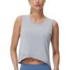imageTHE GYM PEOPLE Womens Workout Crop Tank Tops Sleeveless Cross Hem Loose Fit Athletic Yoga ShirtsHeather Grey