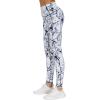 imageTHE GYM PEOPLE Thick High Waist Yoga Pants with Pockets Tummy Control Workout Running Yoga Leggings for WomenBlackMarble White