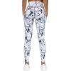 imageTHE GYM PEOPLE Thick High Waist Yoga Pants with Pockets Tummy Control Workout Running Yoga Leggings for WomenBlackMarble White