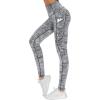 imageTHE GYM PEOPLE Thick High Waist Yoga Pants with Pockets Tummy Control Workout Running Yoga Leggings for WomenBlackWhiteGrey